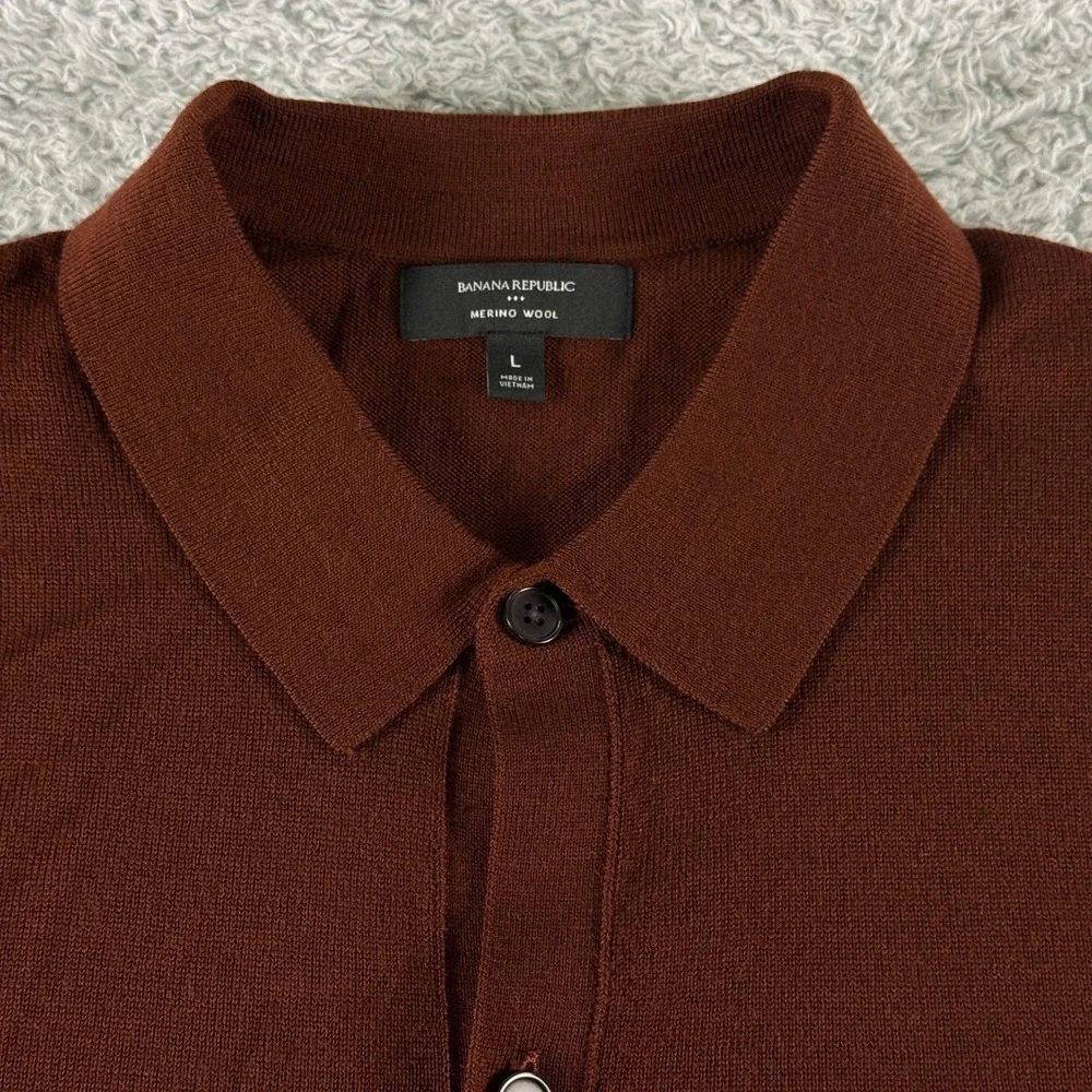 Banana Republic Mens Merino Wool Cardigan Sweater 2 Pack Navy Rust Size Large